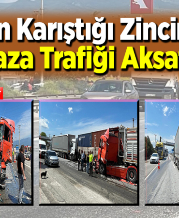 3 tırın karıştığı zincirleme kaza trafiği aksattı