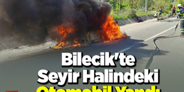 Bilecik'te seyir halindeki otomobil yandı