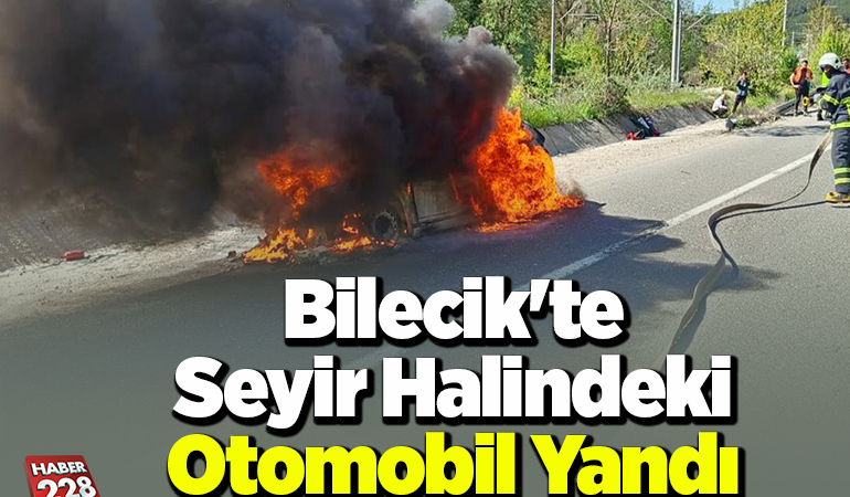 Bilecik’te seyir halindeki otomobil yandı