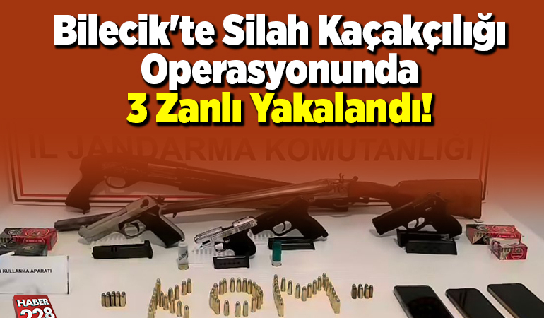 Bilecik’te silah kaçakçılığı operasyonunda 3 zanlı yakalandı