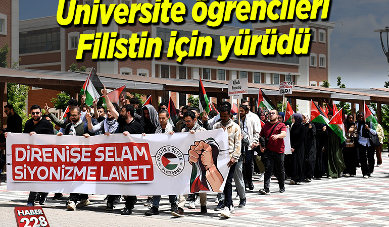 Bilecik’te üniversite öğrencileri Filistin için yürüdü