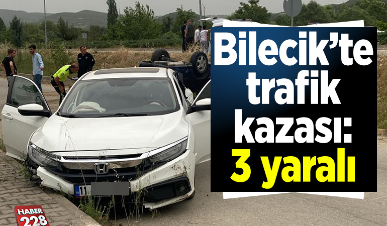 Bilecik’te iki otomobilin çarpıştığı kazada 3 kişi yaralandı
