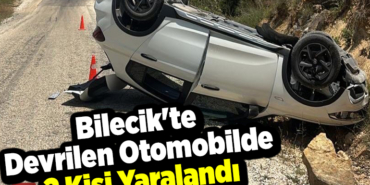 Bilecik'te devrilen otomobilde 2 kişi yaralandı