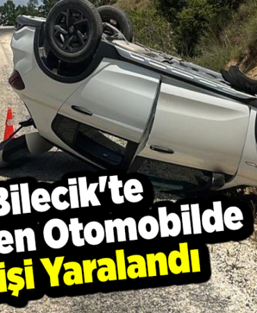 Bilecik'te devrilen otomobilde 2 kişi yaralandı