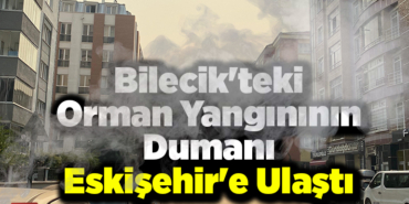 Bilecik'teki orman yangınının dumanı Eskişehir'e ulaştı