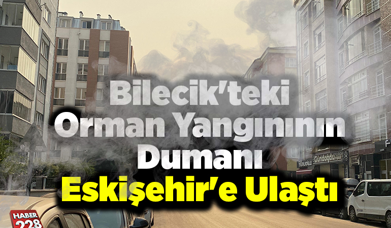 Bilecik’teki orman yangınının dumanı Eskişehir’e ulaştı