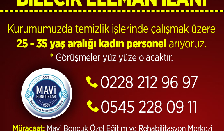 Bilecik Eleman İlanı