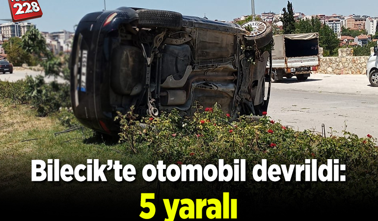 Bilecik’te devrilen otomobildeki 5 kişi yaralandı