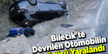 Bilecik'te devrilen otomobilin sürücüsü yaralandı