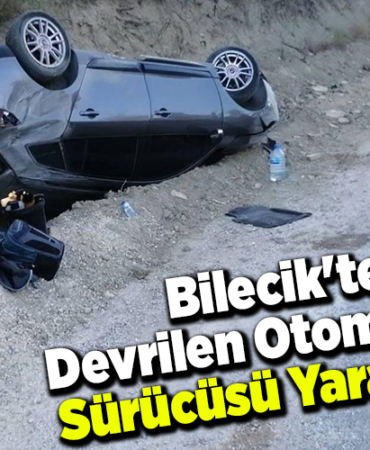Bilecik'te devrilen otomobilin sürücüsü yaralandı