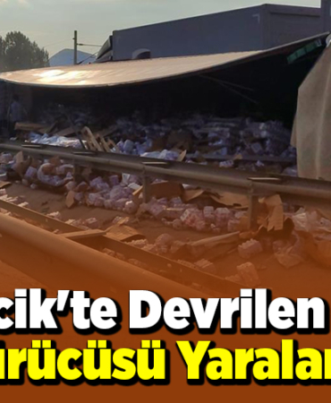 Bilecik'te devrilen tırın sürücüsü yaralandı