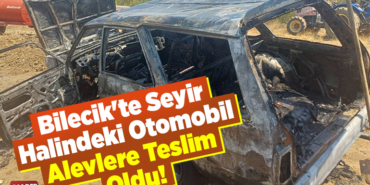 Bilecik'te seyir halindeki otomobil yandı