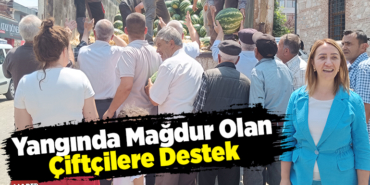 Yangında mağdur olan çiftçilere destek