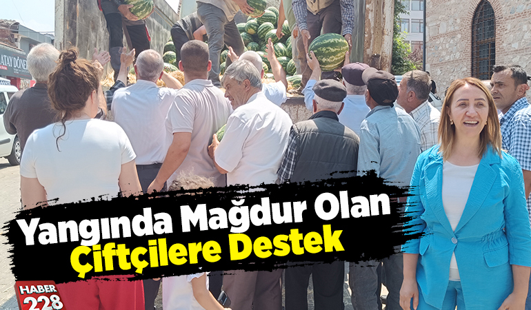 Yangında mağdur olan çiftçilere destek