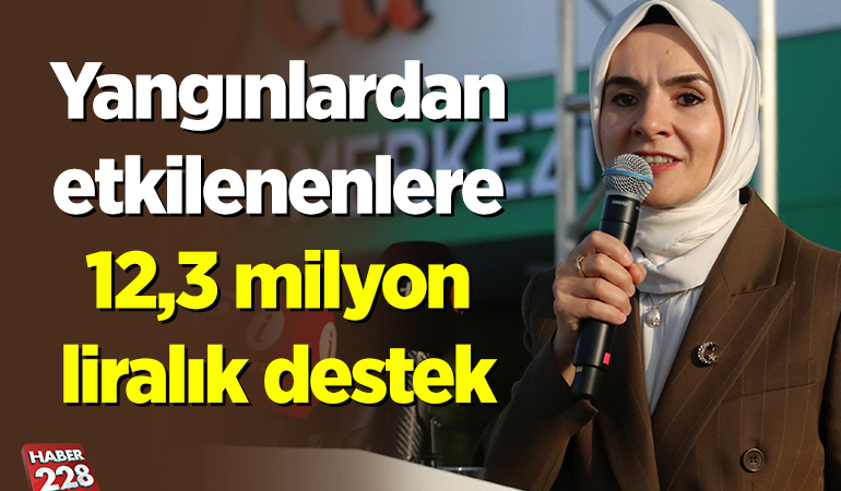 Yangınlarından etkilenenlere yaklaşık 12,3 milyon liralık destek