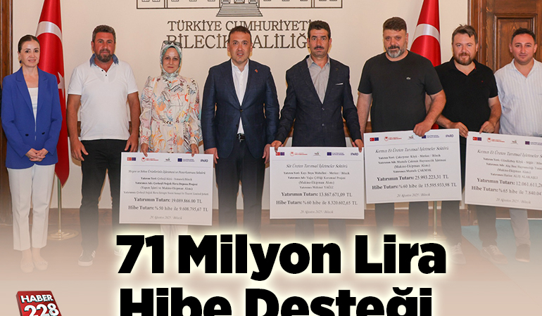 71 milyon lira hibe desteği