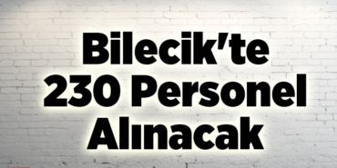 Bilecik'te 230 personel alınacak