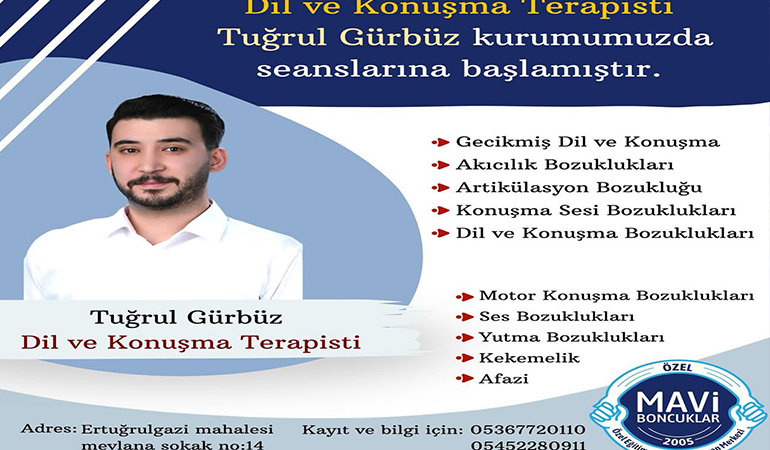 Özel mavi boncuklar Dil ve Konuşma Terapisti