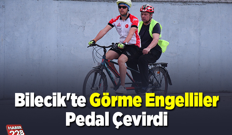 Bilecik’te görme engelliler kılavuz sürücü eşliğinde pedal çevirdi