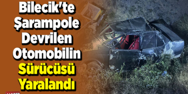Bilecik'te şarampole devrilen otomobilin sürücüsü yaralandı