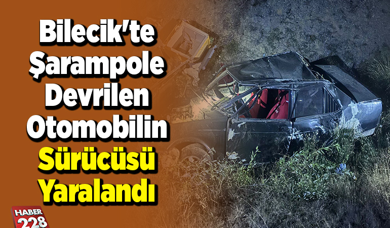 Bilecik’te şarampole devrilen otomobilin sürücüsü yaralandı