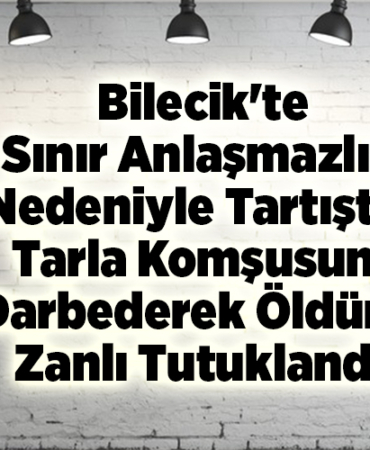 Bilecik'te sınır anlaşmazlığı nedeniyle tartıştığı tarla komşusunu darbederek öldüren zanlı tutuklandı