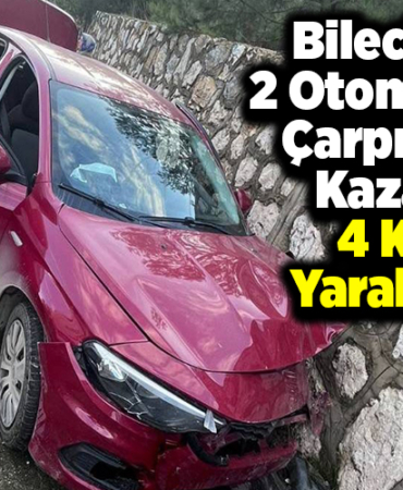 Bilecik'te 2 otomobilin çarpıştığı kazada 4 kişi yaralandı