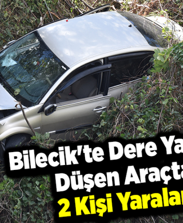 Bilecik'te dere yatağına düşen araçtaki 2 kişi yaralandı