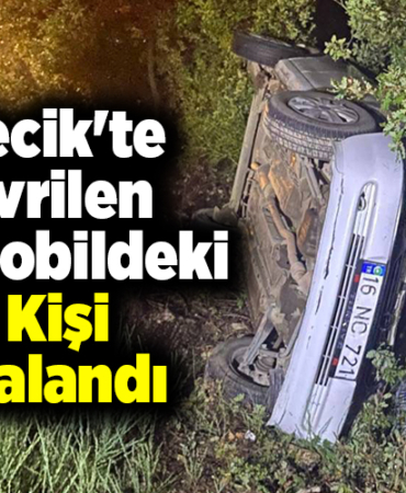 Bilecik'te devrilen otomobildeki 3 kişi yaralandı