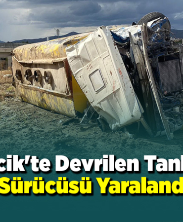 Bilecik'te devrilen tankerin sürücüsü yaralandı