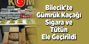 Bilecik'te gümrük kaçağı sigara ve tütün ele geçirildi