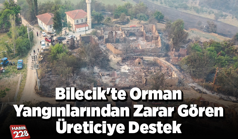 Bilecik’te orman yangınlarından zarar gören üreticiye destek