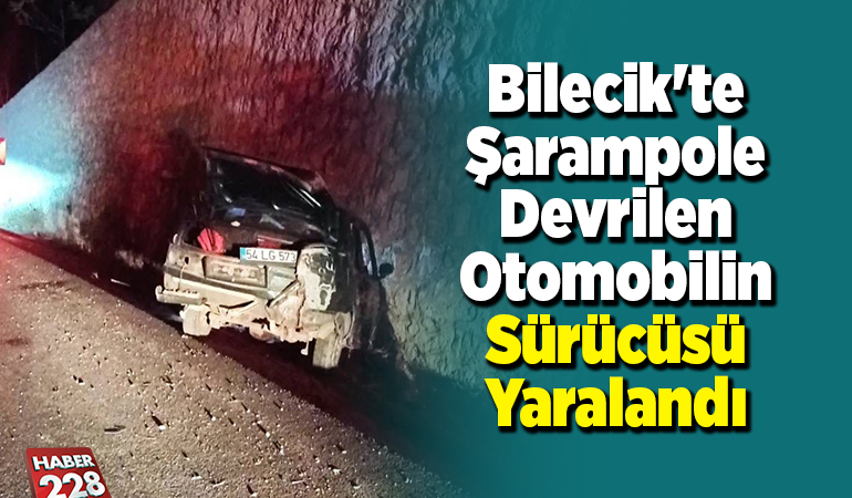 Bilecik’te şarampole devrilen otomobilin sürücüsü yaralandı