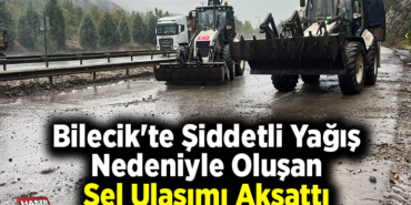 Bilecik'te şiddetli yağış nedeniyle oluşan sel ulaşımı aksattı
