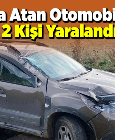 Takla atan otomobildeki 2 kişi yaralandı