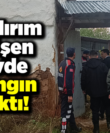 Yıldırım düşen evde yangın çıktı!