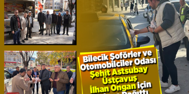 Bilecik Şoförler ve Otomobilciler Odası Şehit Astsubay Üstçavuş Ongan için lokma dağıttı