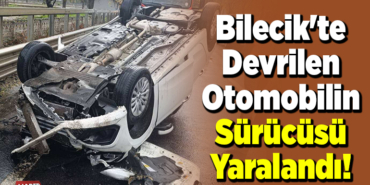 Bilecik'te devrilen otomobilin sürücüsü yaralandı