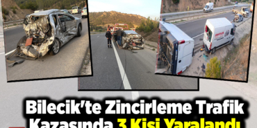 Bilecik'te zincirleme trafik kazasında 3 kişi yaralandı