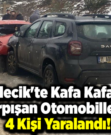 Bilecik'te Kafa Kafaya Çarpışan Otomobillerde 4 Kişi Y!aralandı!