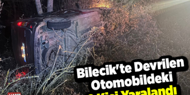 Bilecik'te devrilen otomobildeki 2 kişi yaralandı