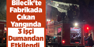 Bilecik'te fabrikada çıkan yangında 3 işçi dumandan etkilendi