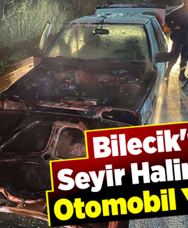 Bilecik'te seyir halindeki otomobil yandı