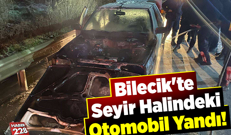 Bilecik’te seyir halindeki otomobil yandı