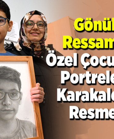 Gönüllü ressamlar, özel çocukların portrelerini karakalemle resmetti