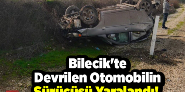 Bilecik'te devrilen otomobilin sürücüsü yaralandı