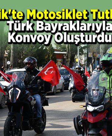 Bilecik'te motosiklet tutkunları Türk bayraklarıyla konvoy oluşturdu