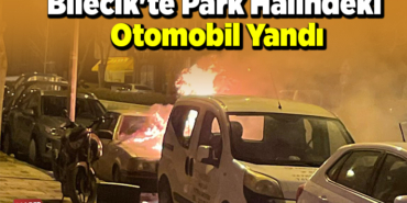 Bilecik'te park halindeki otomobil yandı