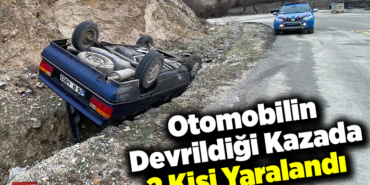 Otomobilin devrildiği kazada 2 kişi yaralandı