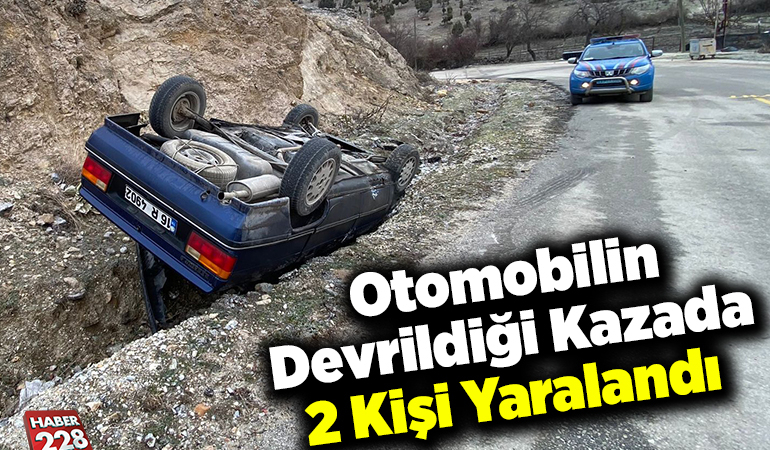 Otomobilin devrildiği kazada 2 kişi yaralandı